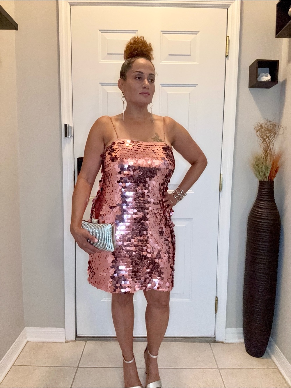 a new day Rose Gold Sequin Mini Dress
